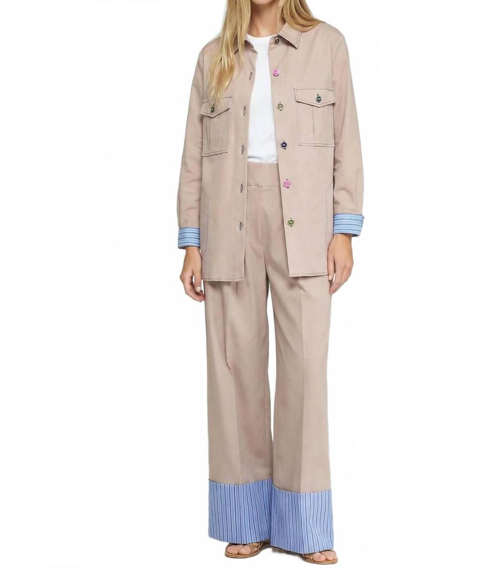NEW VILAGALLO federica embroidered jacket in beige
